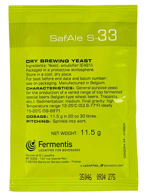 SafAle S-33 Dry Brewing Yeast